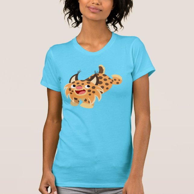 Cute Camiseta de Mujer con Bobcat de Dibujos Anima (Anverso)