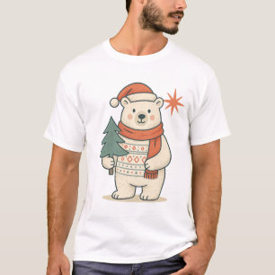 Cute Camiseta de Navidad Oso Polar Escandinavo