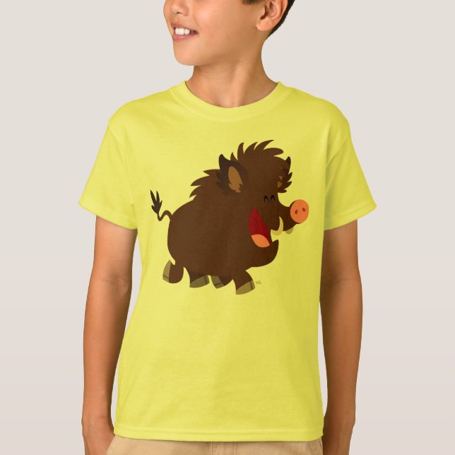 Cute Camiseta de niños jabalí de dibujos animados  (Anverso)