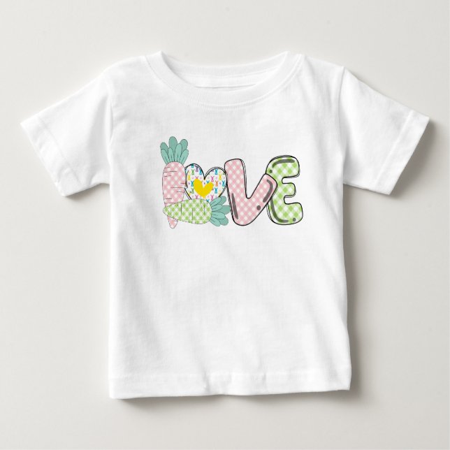 Cute Camiseta de Pascua de amor pastel para bebé (Anverso)