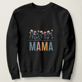 Cute camiseta de sudadera floral para mamá con dis