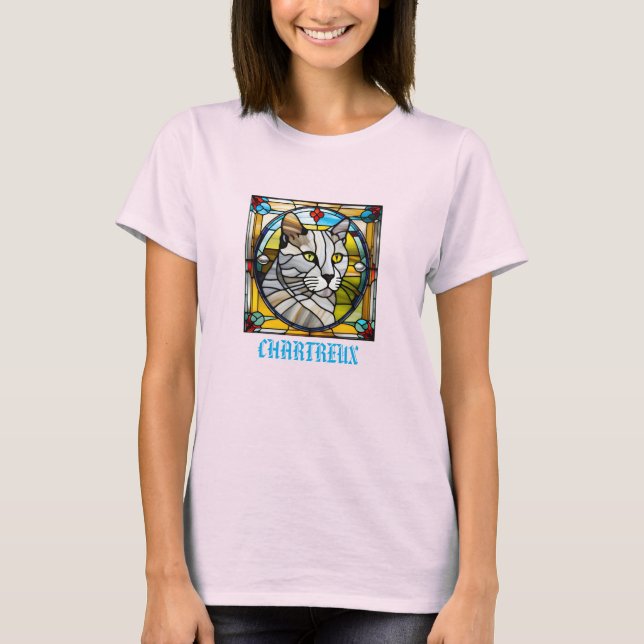 Cute Camiseta de Vidrio Emplomado Chartreux (Anverso)