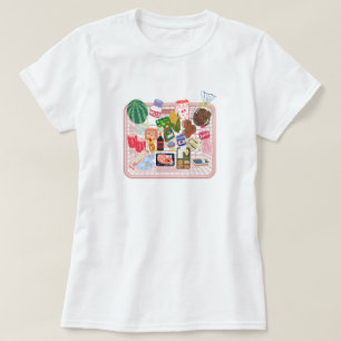 Cute Camiseta Estética de Cesta de Comestibles C