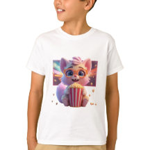 Cute Camiseta Kitty Palomitas de Maíz