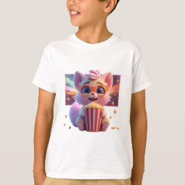 Cute Camiseta Kitty Palomitas de Maíz