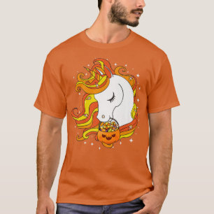 Cute Candy Corn Unicorn Halloween Top 