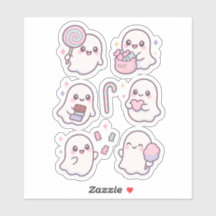 Cute Candy Ghosts Kawaii Pegatina Pack
