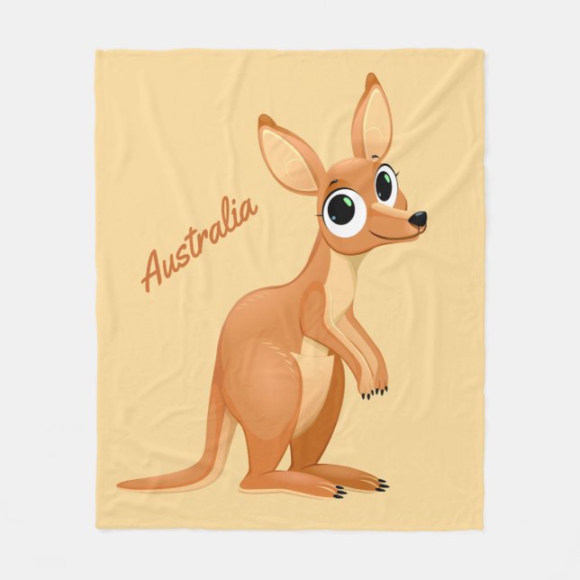 Cute canguro personalizado de texto mantas de flot (Anverso)