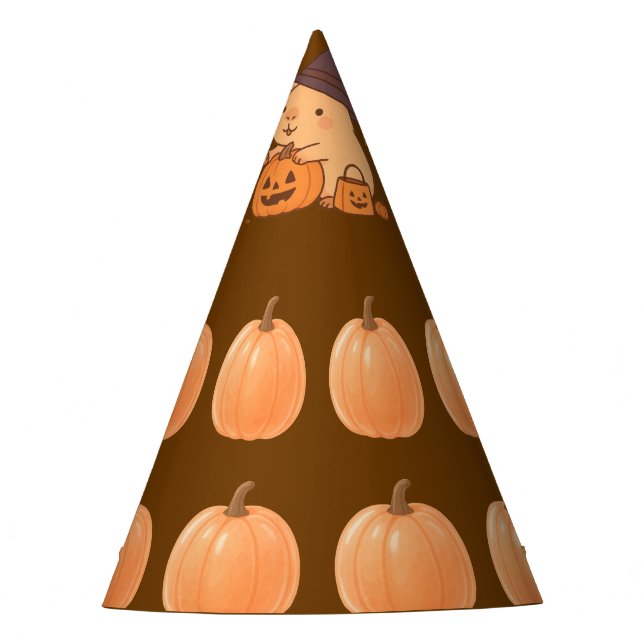 Cute Capybara en sombrero de Halloween de calabaza (Anverso)