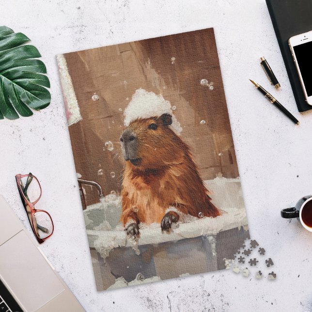 Cute Capybara in Bubble Bath Jigsaw Puzzle (Subido por el creador)