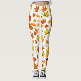 Cute Capybara y Autumn deja leggings