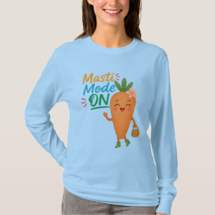 Cute Carrot Masti Modo ACTIVADO Camiseta de manga 