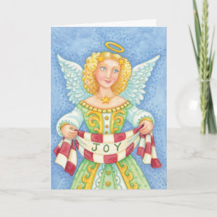 Cute Cartoon Ángel de Navidad Halo con Banner de A
