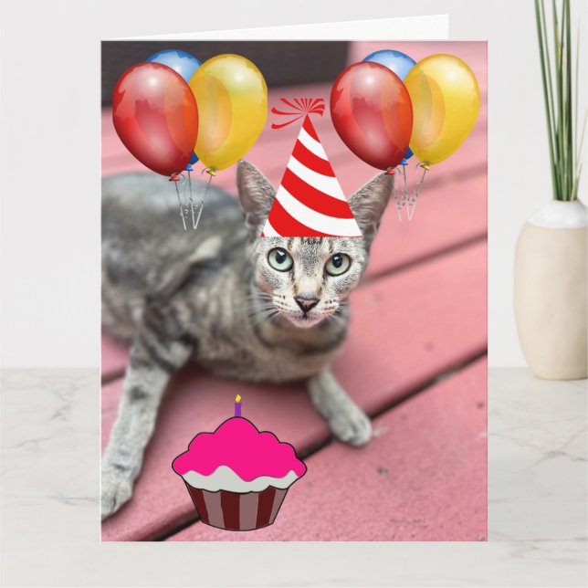 CUTE CAT BIRTHDAY GRAN Tarjeta de felicitación (Anverso)