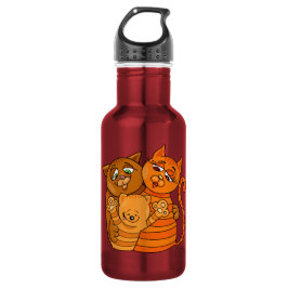 Cute Cat Family nombre personalizado botellas de a