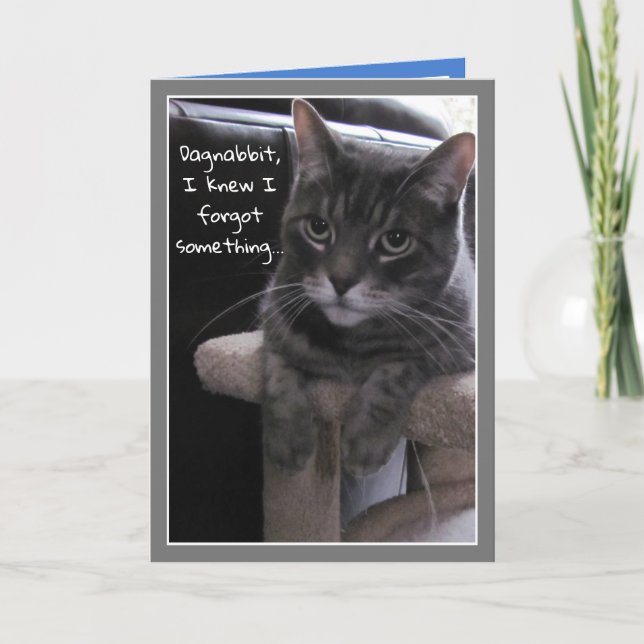 Cute Cat Funny Tarjeta de Cumpleaños Belada (Anverso)