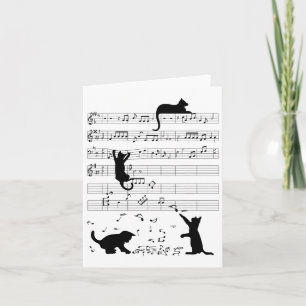 Cute Cat Kitty Tocar Nota De Música Clef Musician