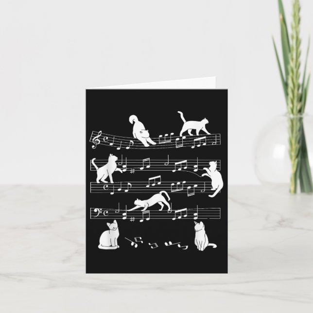 Cute Cat Kitty Tocar Nota De Música Clef Musician  (Anverso)
