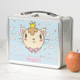 Cute Cat Monogramed Lunch Box