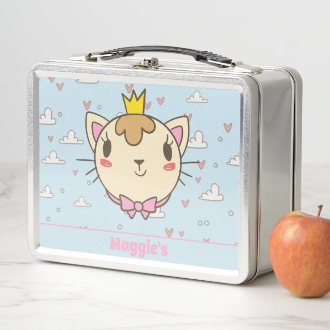 Cute Cat Monogramed Lunch Box (In situ)