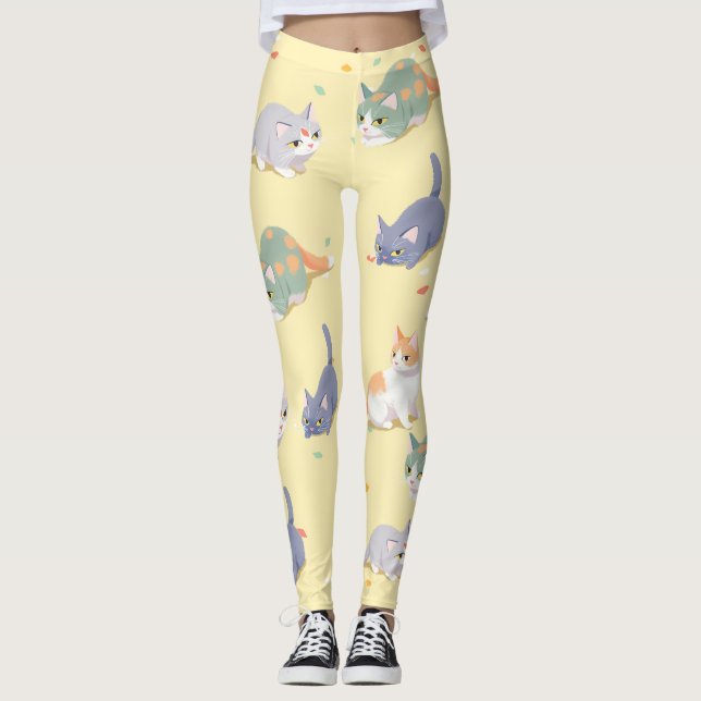 Cute Cat Patter Leggins (Anverso)