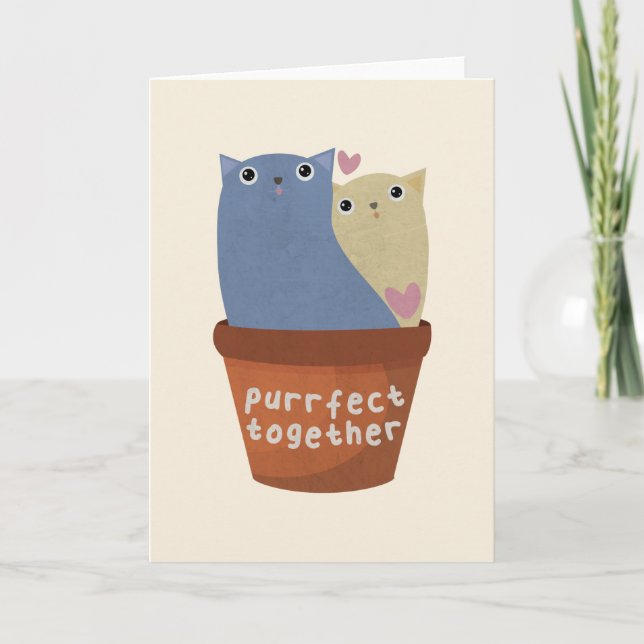 Cute Cat Pun: Purrfect Together (Anverso)