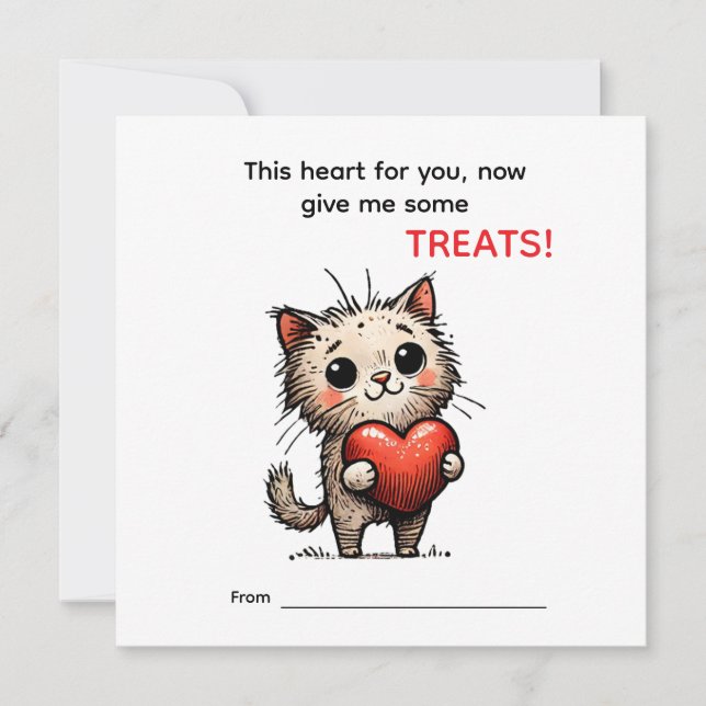 Cute Cat Valentine Card  (Anverso)