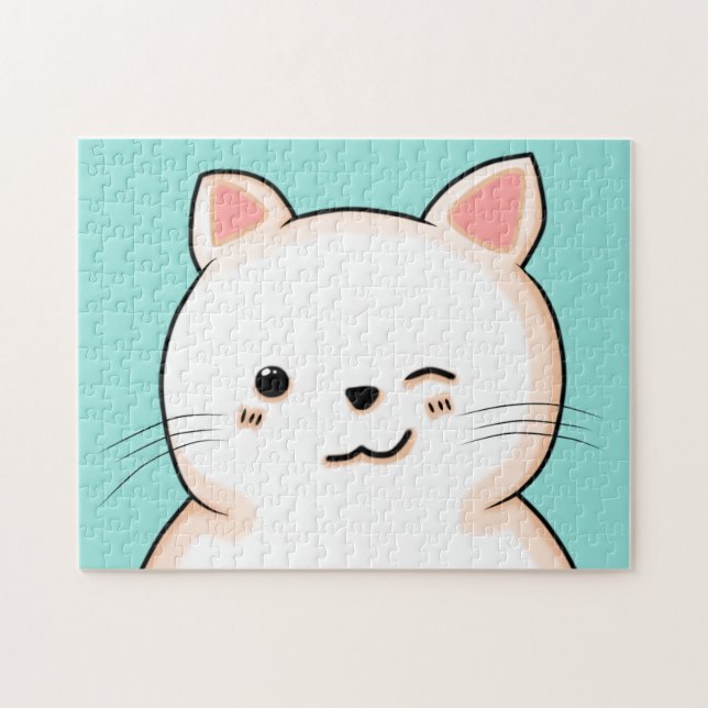 CUTE CAT WINKING JIGSAW PUZZLE (Horizontal)
