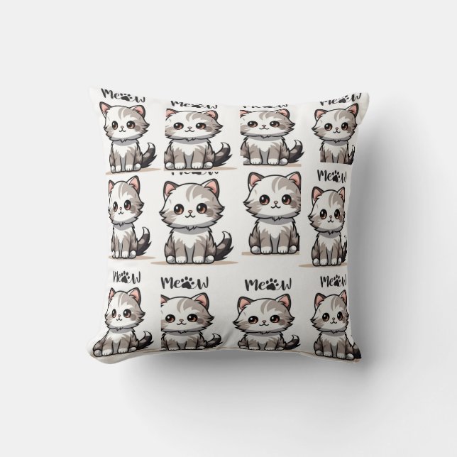 CUTE CATE LLENO DE COJÍN DECORATIVO (Anverso)