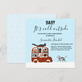 Cute Cats en coche Invitación de baby shower de in
