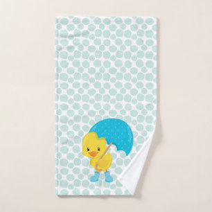 Cute caucho Ducky con patrón de puntos azules