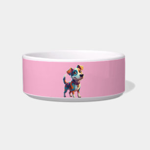 Cute cerámica de comida y bol de agua para perros