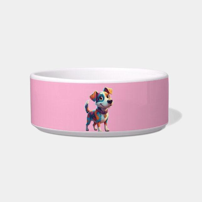 Cute cerámica de comida y bol de agua para perros  (Frente)