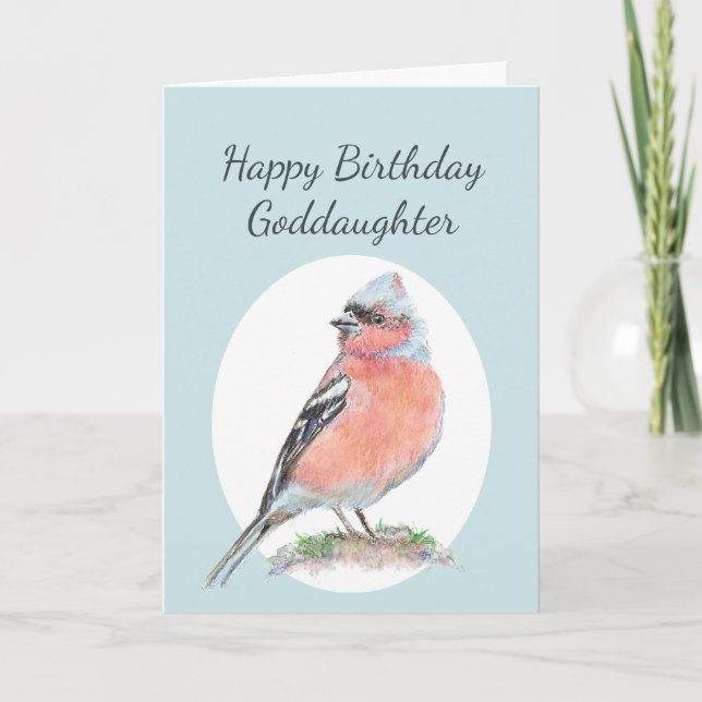 Cute Chaffinch, feliz cumpleaños, tarjeta de diosa (Anverso)