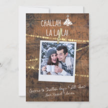 Cute Challah Days 1-Photo Holiday Tarjeta Hanukkah