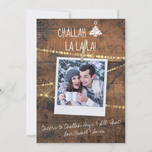Cute Challah Days 1-Photo Holiday Tarjeta Hanukkah