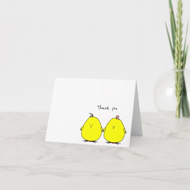 Cute Chicks - Tarjeta de agradecimiento (Anverso)