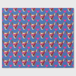 Cute Chihuahua Gafas de sol rosadas Papel envuelto