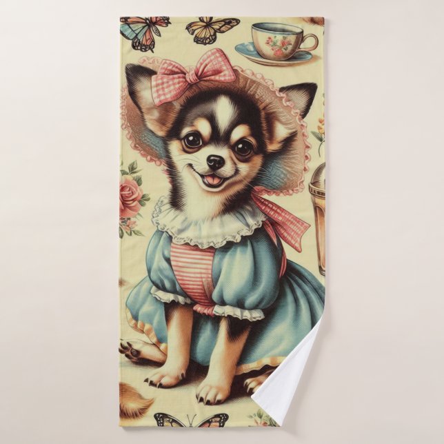 Cute Chihuahua Puppy Pintura (Toalla de baño)