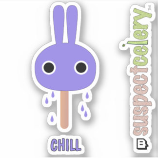 Cute CHILL Bunny Popsicle SuspectCelery™ Pegatina