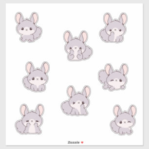 Cute Chinchilla Pegatina Sheet
