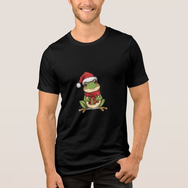 Cute Christmas Frog Sweater - Santa Frog Holding G (Anverso)