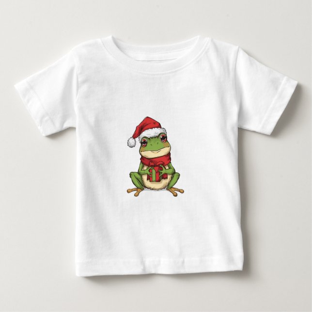 Cute Christmas Frog Sweater - Santa Frog Holding G (Anverso)