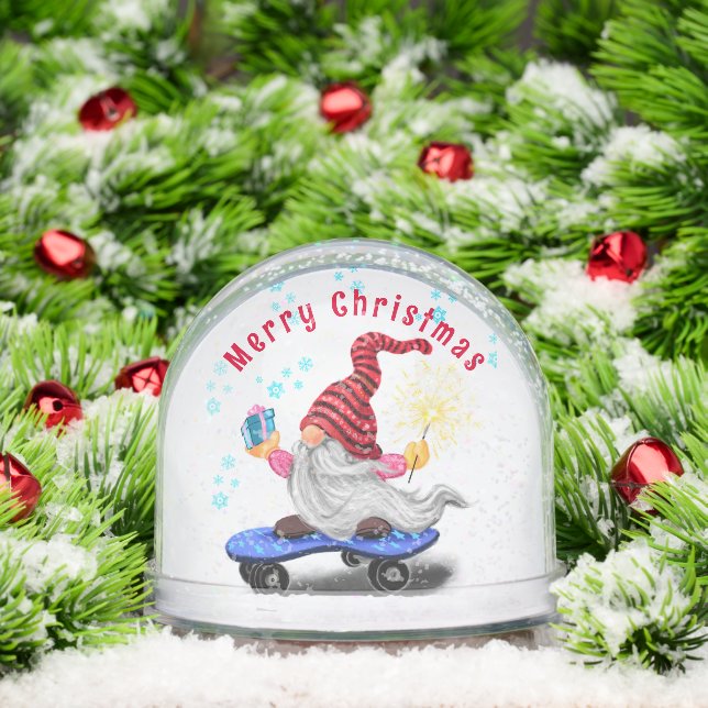 Cute Christmas Gnome Snow Globe (Navidad)