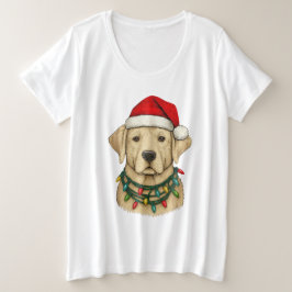 Cute Christmas Labrador with Santa Hat and Holiday
