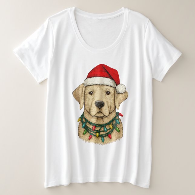 Cute Christmas Labrador with Santa Hat and Holiday (Anverso del diseño)
