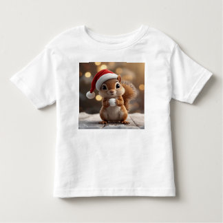 Cute Christmas Squirrel Toddler Jersey Tee