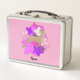 Cute ciervo personalizado con flores rosa