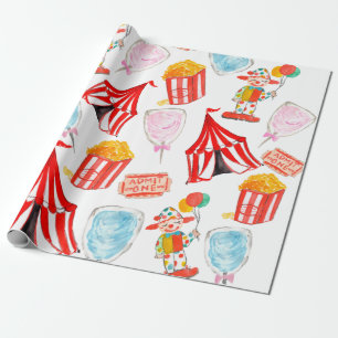 Cute Circus Carnival Kids Fiesta Papel de ajuste