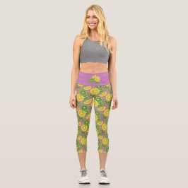 Cute Citrus Purple Capris Leggings
